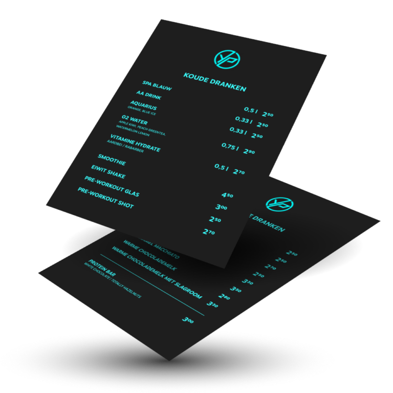 Menukaart YourPerfection Mockup
